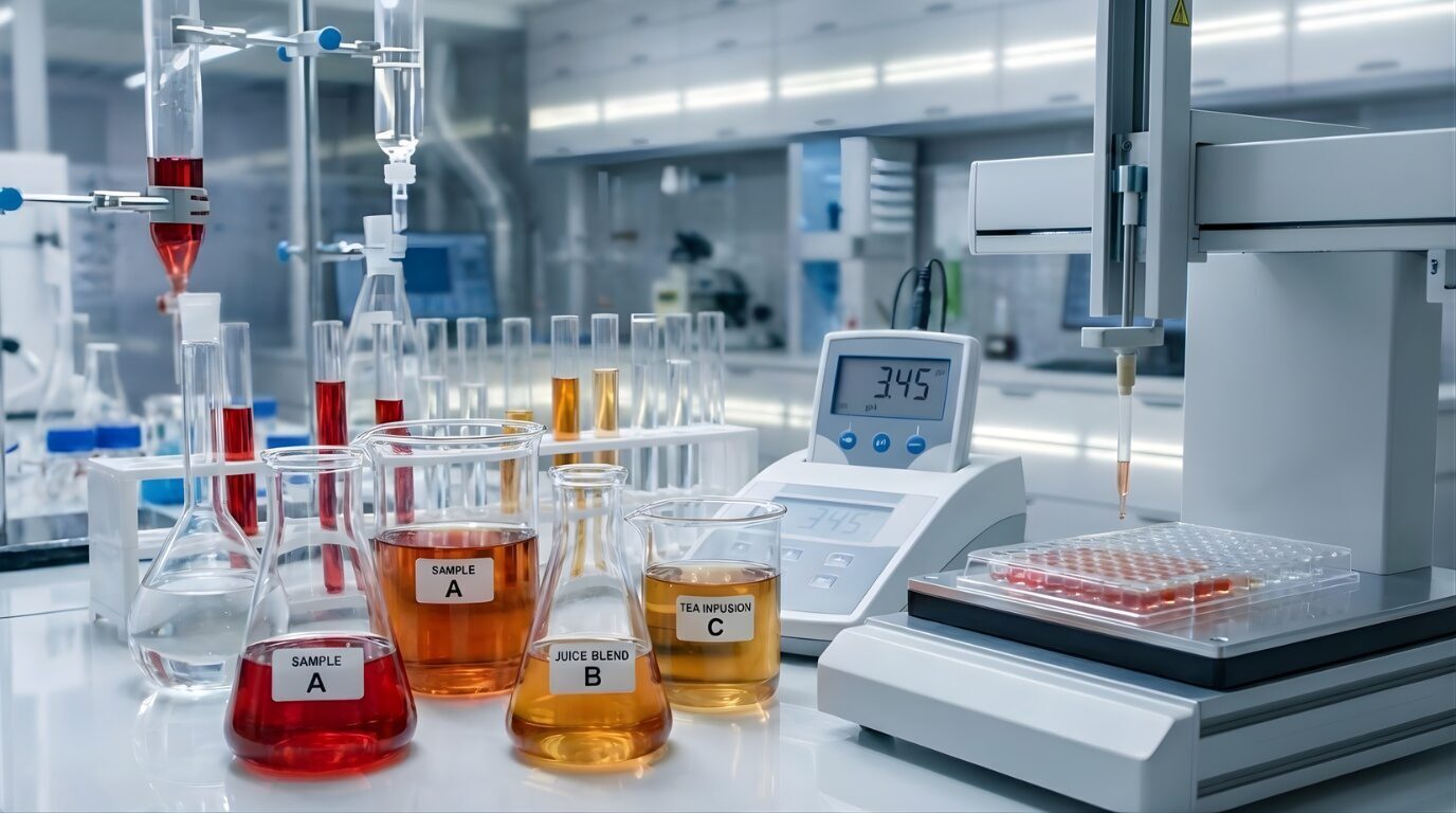 Quality Control Lab Testing Beverage Samples