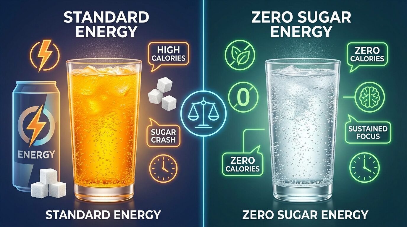 Comparison of Standard vs Zero Sugar Energy Drinks
